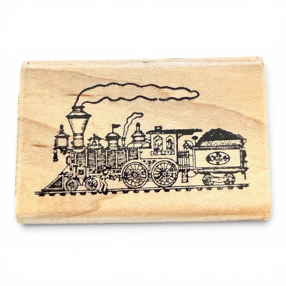 AMCAL Train Locomotive With Steam EUC Rubber Stamp